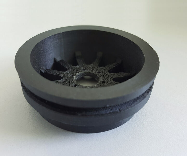 Druckobjekt mit Carbon20 gedruckt; einem Filament mit 20% Karbon-Faser-Anteil. (Bild: German Rep Rap)