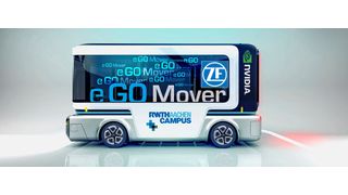 Im Rahmen seiner Bilanz-Pressekonferenz stellte die ZF Friedrichshafen AG jüngst vier neue Produkte für die Mobilität der Zukunft vor - unter anderem den „e.GO Mover“. (ZF)