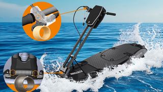 Der Jetsurf vereint den Nervenkitzel des Jetskifahrens mit dem Steuergefühl eines Motorrads. Bei der Entwicklung galt es zum Beispiel die Herausforderung Salzwasser zu lösen. (Bild: Igus)