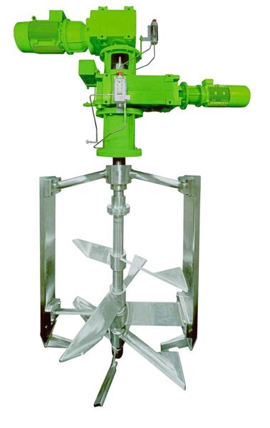 Typisches Koaxialrührwerk Typ SKR mit Doppeltwirkenden Gleitringdichtungen.  (Bild: SPX)