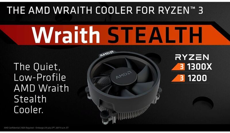 Bei den Boxed-Versionen der Ryzen-3-CPUs steckt der Wraith-Stealth-Prozessorkühler mit in der Verpackung. (AMD)