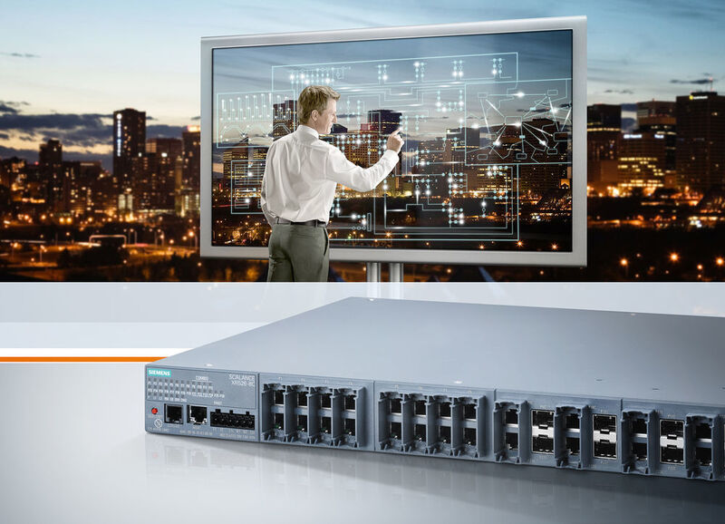 Mit dem Scalance XR526-8C erweitert Siemens sein Angebot an leistungsstarken Ethernet Switches der Produktlinie XR-500. Das Gerät ist mit einer Vielzahl unterschiedlicher Netzwerkkomponenten kompatibel und schlägt so eine Brücke zwischen Automatisierungs- und Büronetzwerken. (Bild: www.siemens.com/press)