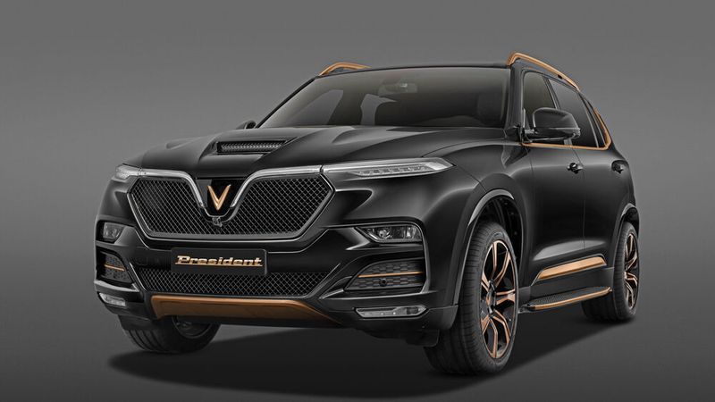 Optisch auffällig sind die Gold-Applikationen. Sie sollen den edlen und exklusiven Charakter unterstreichen. (Bild: Vinfast)