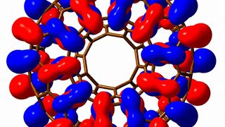 This is a tiny donut-shaped carbon molecule. It develops stable toroidal moments under electrical voltage, something the world of quantum computing can look forward to, as researchers at Martin Luther University Halle-Wittenberg believe... (Image: MLU)