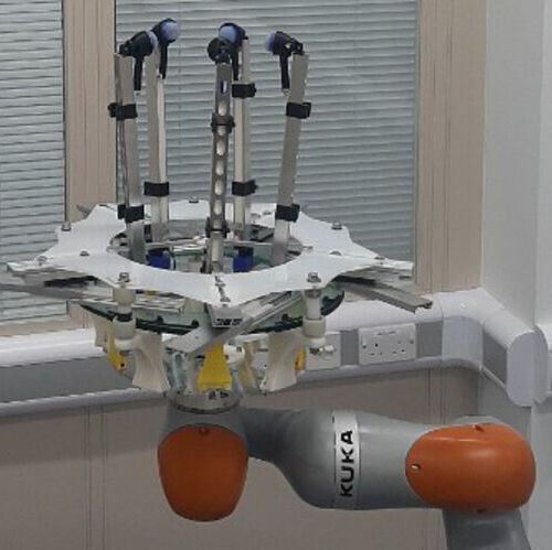 The device is able to apply very specific forces over a range similar to forces used by human examiners and can detect lumps using sensor technology at larger depths than before. The device is able to apply very specific forces over a range similar to forces used by human examiners and can detect lumps using sensor technology at larger depths than before.