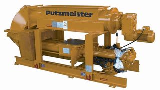 Die neue hydraulische Dickstoff-Kolbenpumpe KOS 740 von Putzmeister.  (Bild: Putzmeister)