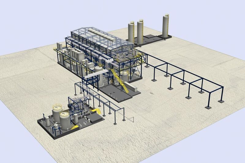 3D animation of the turnkey chlor-alkali electrolysis plant (CAC)