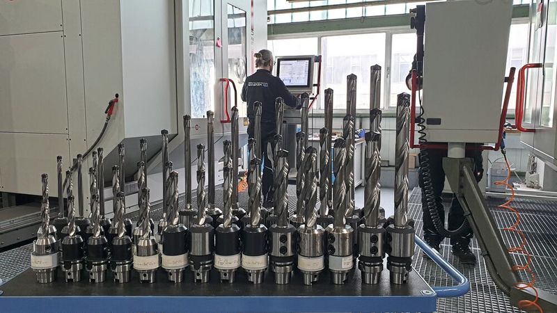 The large tool package from Mapal for Mangner contained a total of 110 TTD replaceable head drills in the diameter range from 12 to 45 millimeters with lengths of up to 12xD. (Image:Mapal)