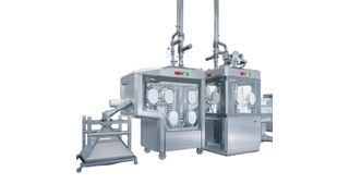 Die Abbildung zeigt eine beispielhafte High Containment-Tablettieranlage nach Containment Guard 5 von Fette Compacting. (Fette Compacting)