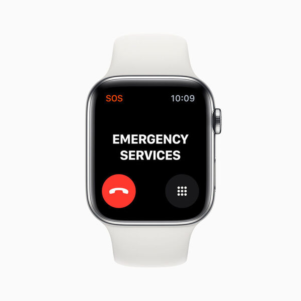 Mit den Apple-Watch-5-Modellen, die Telefonie integriert haben, können internationale Notrufe abgesetzt werden, auch ohne dass das iPhone in der Nähe ist. (Apple)