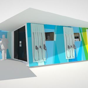 In den neuen Charge Lounges sollen sich E-Auto-Fahrer beim Laden ihrer Autos wohl fühlen.