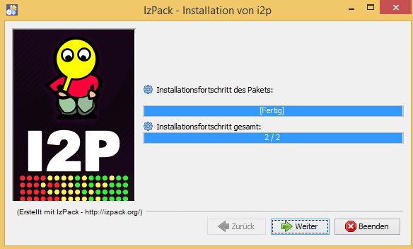 Abbildung 1: Während der I2P-Installation müssen Anwender nur einige Fenster bestätigen, danach steht der Client zur Verfügung. (Bild: I2P)