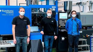 Das 'Darwin'-Team: LTR Dr. Thorsten Thümen von Sumitomo (SHI) Demag, Felix Georg Müller von Plus 10, Christoph Mussauer vom SKZ, Marco Fischer und Melanie Rohde von Sumitomo (SHI) Demag (von links nach rechts). (Bild: Sumitomo (SHI) Demag)