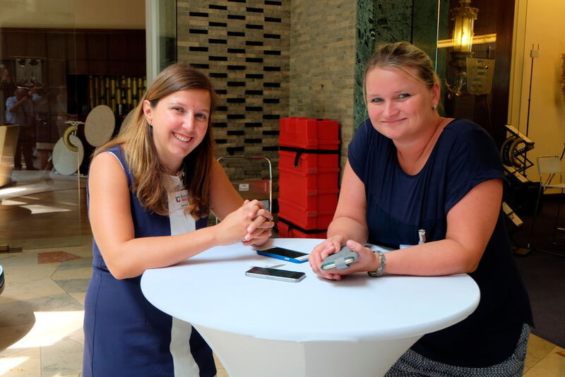 Catharina Hille und Sarah Henig (Vogel Business Media) sorgten für einen reiblungslosen Ablauf des Reality Check 4.0.  (Schreier)