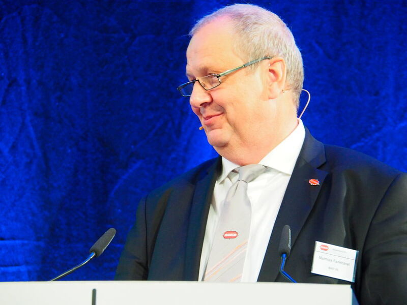 Namur-Vorstand Dr. Matthias Fankhänel (BASF) führte in den Sponsoren-Vortrag von GE Digital ein. (Mühlenkamp / PROCESS)