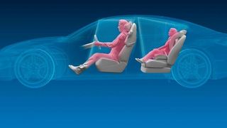 Schematische Darstellung von Insassen in einem Pkw.  (ZF Friedrichshafen)