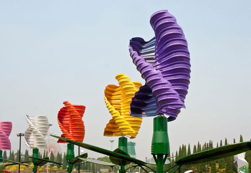 This picture shows a wind park with vertical-axis turbines.  (Source: toa555 - stock.adobe.com)