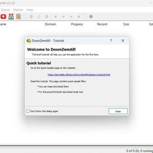 Nach der Installation blendet DownZemAll ein Tutorial für die Bedienung des Tools ein.(Bild:  Joos (Screenshot))