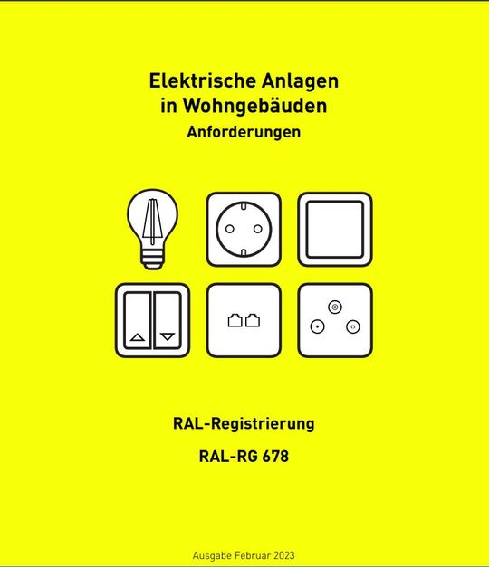 (Die Broschüre „RAL-RG 678 – Elektrische Anlagen in Wohngebäuden“.Bild: RAL/HEA)