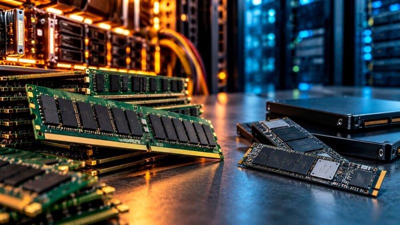 Auch wenn die Preise für DRAM- und NAND-Speicher aufgrund hoher nachfrage und geringer Kapazitäten noch hoch bleiben, scheint der Markt erste Anzeichen eines nachlassenden Booms zu zeigen. Demnach zeigen sich Anleger zunehmend skeptisch, wie viel länger der KI-Boom den anhaltenden Aufwärtstrend im Speichermarkt aufrecht erhalten kann.(Bild:  Dall-E / KI-generiert)