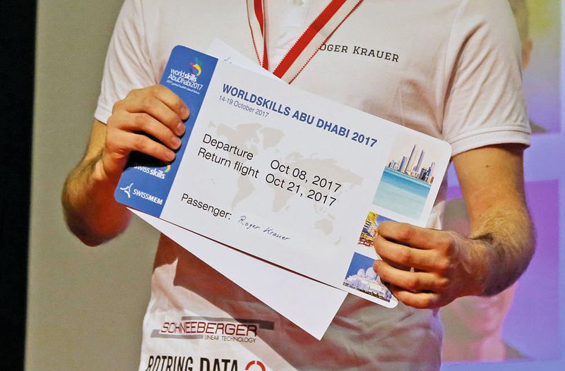 Das Ticket nach Abu Dhabi geht an die besten Konstrukteure, Elektroniker und Automatiker sowie die Gewinner in den Polymechaniker-Disziplinen Drehen, Fräsen und Automation. (Anne Richter, SMM)