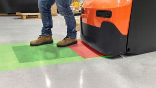 Der Operation Detection Assist (ODA) von Toyota Material Handling ist ein serienreifer Fußschutzsensor für Mitgängergeräte. (Bild: TMHD)