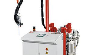 Die Misch- und Dosieranlage steuert wichtige Prozesse bei der Herstellung von FVK-Bauteilen. Von Vorteil ist dabei die Ausstattung mit Zahnradpumpen. Statische Mischrohre vermengen die Harzkomponenten. (Bild: Hilger u. Kern)