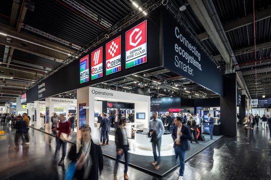 Die Unternehmen gehen mit den Besuchern der Hannover Messe gemeinsam in den Dialog, wie mit den relevanten Ökosystemen übergreifende Lösungen entstehen. Hannover Messe 2023: Halle 11, Stand E06(Bild:  Rittal)