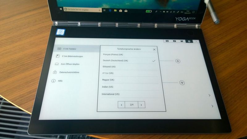 Für die Spracheinstellung des virtuellen Keyboards gibt es einen eigenen Dialog. Sie erfolgt unabhängig von der des Betriebssystems.  (Vogel IT-Medien)