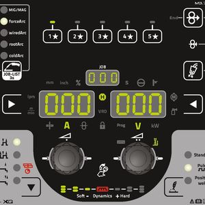 Drei Steuerungen stehen für die neue Titan XQ C puls zur Verfügung, wie EWM sagt: Die Steuerung LP-XQ verfügt als Novum über fünf Favoritentasten. Diese speichern den aktuell eingestellten Arbeitspunkt einfach durch längeres Drücken, heißt es. 