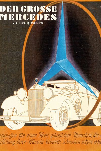 Zeigenössische Anzeige für den Mercedes-Benz 770: „Geschaffen für einen Kreis glücklicher Menschen, die der Erfüllung ihrer Wünsche keinerlei Schranken setzen wollen.“ (Bild: Mercedes-Benz)
