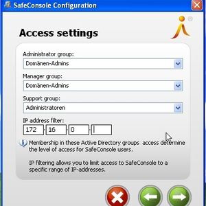 Die SafeConsole erlaubt die Definition von drei Benutzergruppen mit unterschiedlichen Rechten.
