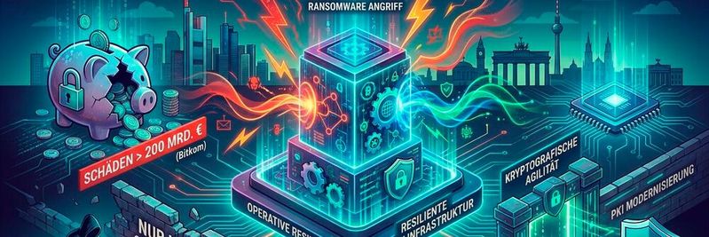 In Deutschland haben die Schäden durch Ransomware-Angriffe laut aktueller Bitkom-Studie erstmals die Marke von 200 Milliarden Euro überschritten. (Bild:  KI-generiert)