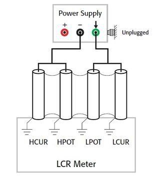 Bild 6: Testkonfiguration zur Messung der Streukapazität einer Stromversorgung. (Keithley)
