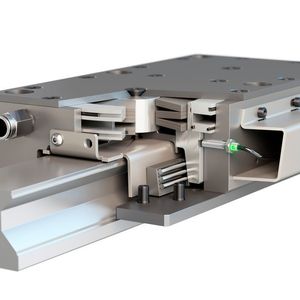 Mit der neuen pneumatischen Roba-Guidestop bietet Mayr Antriebstechnik ein neuartiges Bremskonzept, das sowohl die hohen Sicherheitsanforderungen erfüllen als auch ohne den Einsatz von Hydraulik eine hohe Leistungsdichte erreichen soll.