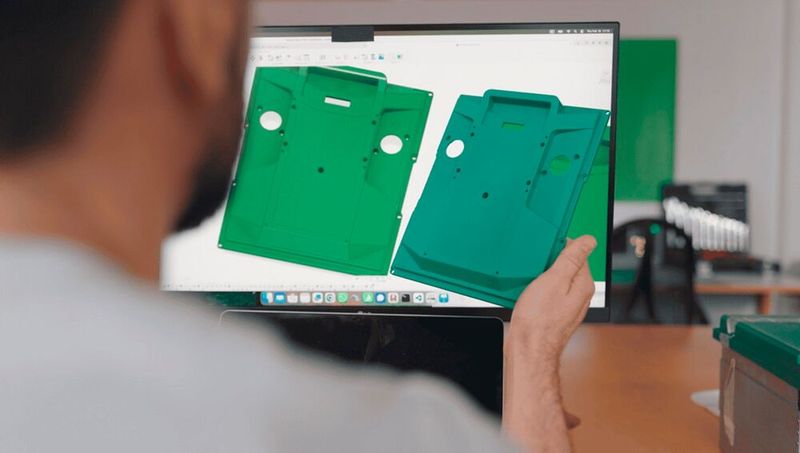 Xometry setzte bei der Gehäuseentwicklung für die Batterieschmiede-„Saftkiste“ auch Moldflow-Simualtionen ein, um das Fließverhalten der Kunststoffschmelze beim Spritzgießen zu untersuchen. So entdeckte man leicht, wo Änderungen nötig waren. (Bild: Xometry)