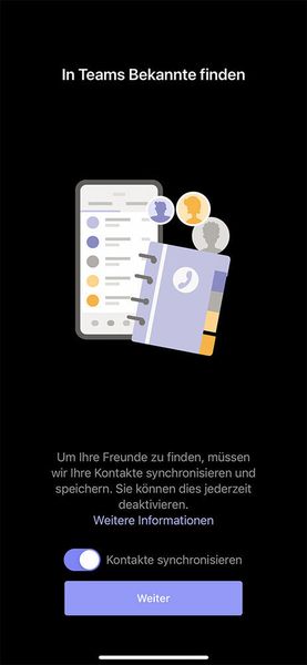 Synchronisieren der Teams-Kontakte auf Smartphones. (Joos)
