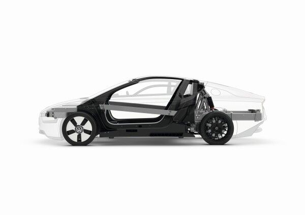Der VW XL1: das Hybridfahrzeug braucht nur 0,9 Liter Sprit auf 100 Kilometern (Bild: Volkswagen)