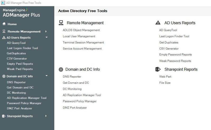 ManageEngine ADManager Plus hilft bei der Überwachung und der Verwaltung von Active Directory. (Bild: ManageEngine / Zoho Corp.)