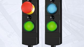 Das kleine Bedienfeld BDF20 ist wahlweise mit Not-Halt, Leuchttaster oder Leuchtmelder erhältlich. (Bild: Schmersal Group)