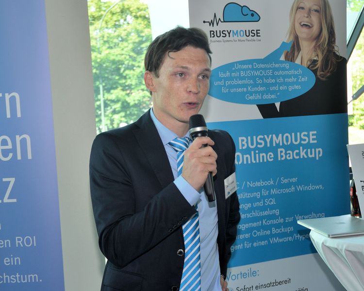 Jan Schmidt von Busymouse stellte das Angebot des Hannoveraner Service Providers vor. (Bild: IT-BUSINESS)