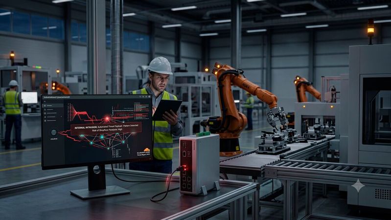 Security by System: Die lückenlose Überwachung der Netzwerkränder und Zero-Trust-Konzepte werden in der Automatisierung zur Pflicht.(Bild:  Gemini / KI-generiert)