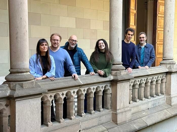From left to right, Silvia Rondini, Xim Cerdá-Company, Antoni Rodríguez-Fornells, Claudia Álvarez, Olivier Penacchio and Dan Dediu. (Source: University of Barcelona)