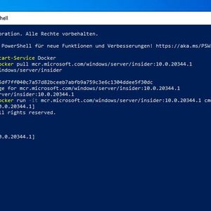 „Windows Server 2022“ als Container-Host betreiben und den neuen Container für Windows Server 2022 starten.(Bild:  Joos / Microsoft)