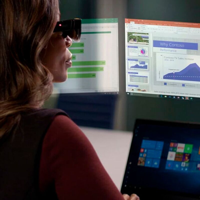 Die von Lenovo entwickelte ThinkReality A3 Smart Glasses bietet die Möglichkeit, Avatare anzuzeigen. Für den Test von aninmierten Avatar-Anrufen im 5G-Advanced-Netz bietet Rohde & Schwarz zusammen mit Slalom eine Testumgebung an.