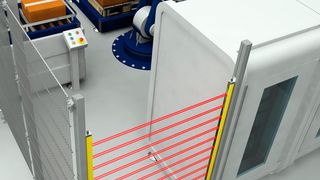 Optoelektronische Sicherheitslösungen von Schmersal gewährleisten eine wirtschaftliche Zugangsabsicherung für Roboterarbeitsplätze. (Schmersal)