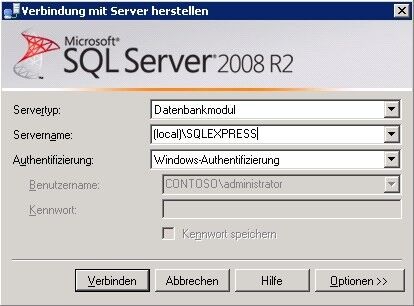 Um die Verbindung zum SQL-Server zu testen, rufen Sie auf dem SharePoint-Server das SQL Server Management Studio auf und verbinden Sie sich mit der Instanz des SQL-Servers. (Archiv: Vogel Business Media)
