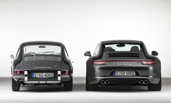 Porsche 911 Carrera 4S Coupé und Porsche 911 2.0 Coupé (Baujahr 1964) (Bild: Porsche)