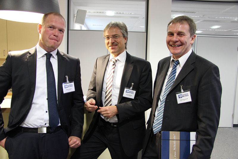Robert Weber (FNT), Gerald Miersch (Pfalzkom Manet) und Hubertus Schott (DARZ) zeigten sich von den Veranstaltungsinhalten begeistert. (Vogel IT-Medien GmbH)