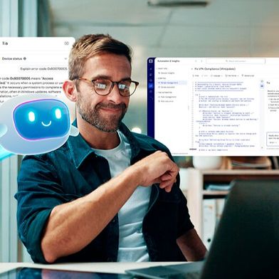 Tia analysiert die Support-Historie und überführt gelöste IT-Fälle in wiederverwendbare Skripte, die sich auf Endgeräte ausrollen lassen. (Bild: TeamViewer)